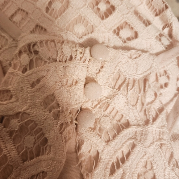 Lulus Steal A Kiss Blush Pink Lace Dress Women's XS Halter Top Mini Short Cute - Picture 5 of 9